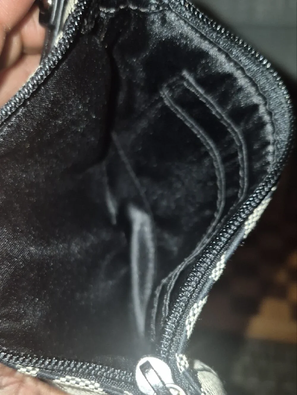 Coach Black and Gray Signature Jacquard Wristlet